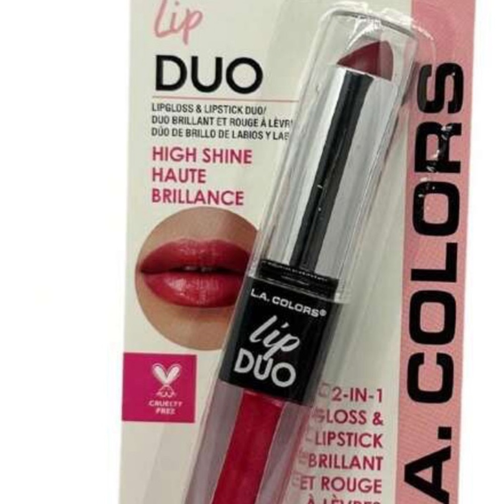 L.A. Colors Lip Duo - Vibrant Red Gloss & Lipstick